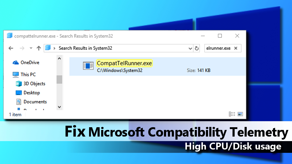 How to fix Microsoft Compatibility Telemetry High Disk