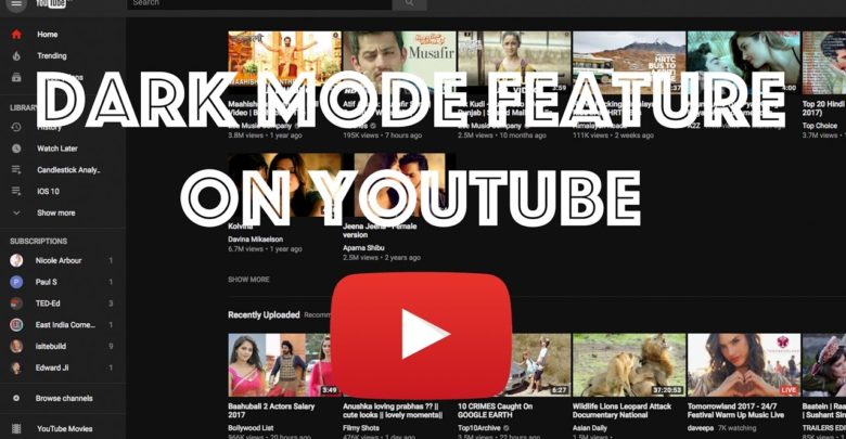 dark mode on youtube 2019