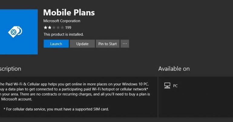 How to uninstall Mobile Plans  App  in Windows 10 Latest 