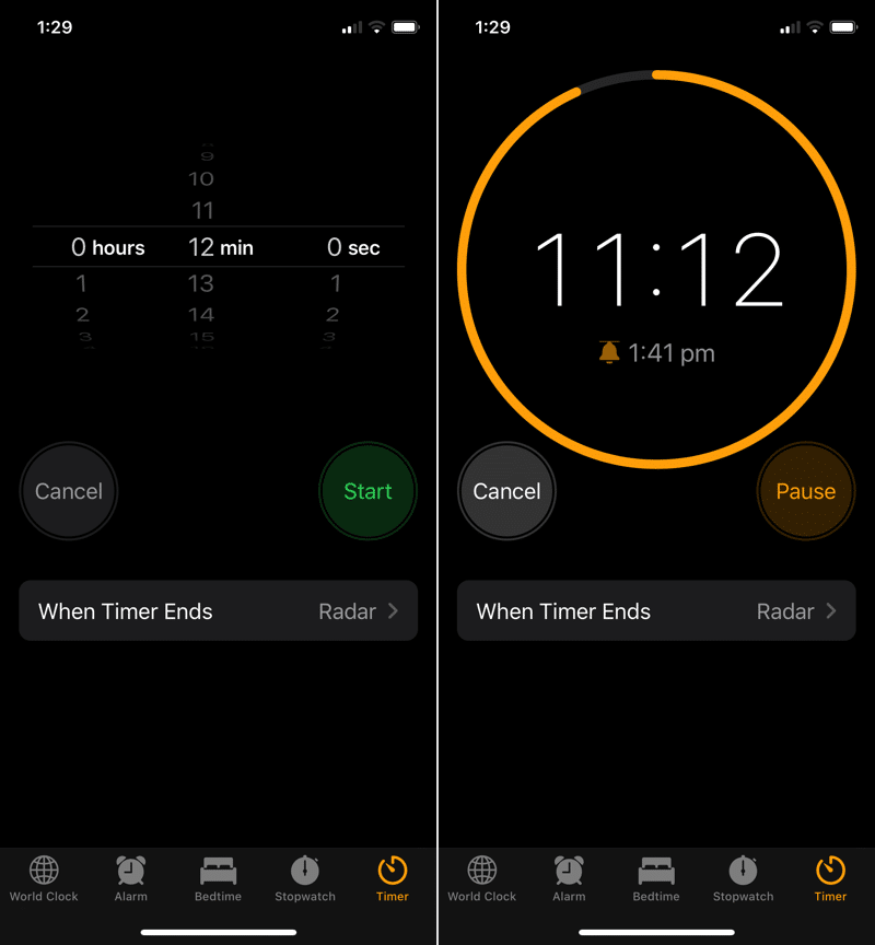 iOS 13 New Timer UI