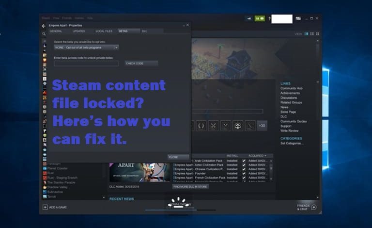 Steam content file locked